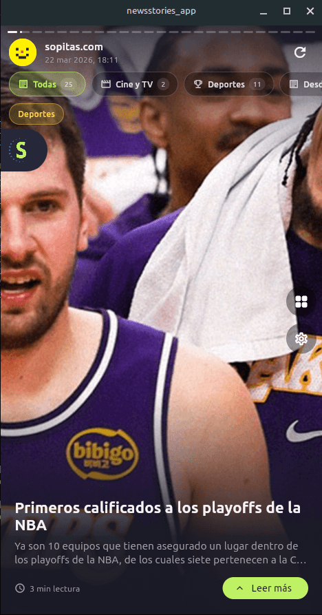 Vista principal de Storie News