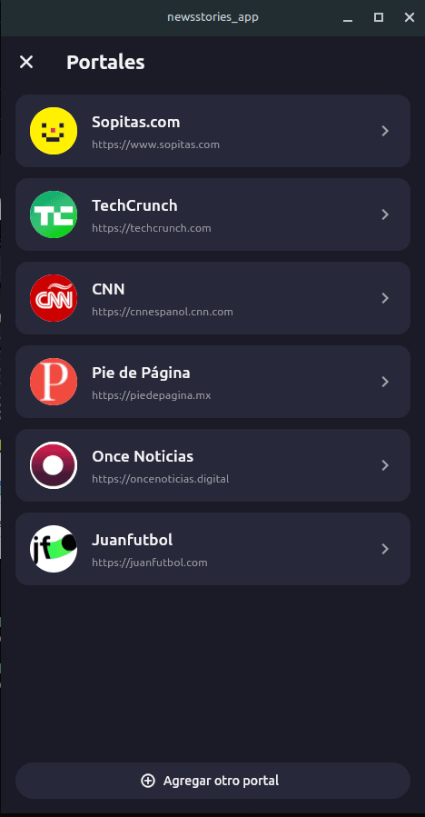 Vista 3 de la aplicación